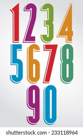 Colorful comic animated tall numbers with white outline.