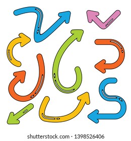 colorful comic arrow symbol set