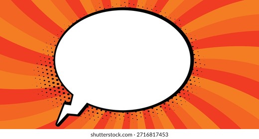 Colorful comic background with blank white speech balloons