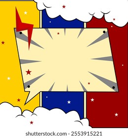 Colorful comic background, Comic cartoon frame background design
