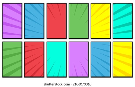 colorful comic background collection set