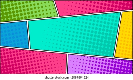 colorful comic background panel template