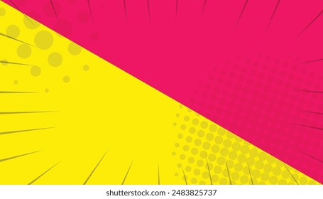Bunte Comic-Hintergrund-Pop-Art-Stil. leere Halbton-Vorlage. Vektorillustration