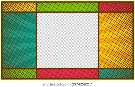 Colorida escena de la plantilla de fondo de historietas. ilustración vectorial