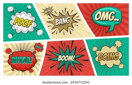 Plantilla de fondo de cómic colorida. ilustración de diseño vectorial