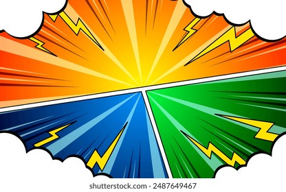 fondo de panel de página de cómic colorido. Ilustración vectorial EPS 10.