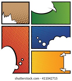 Colorful Comic Book Strip- Vector Image