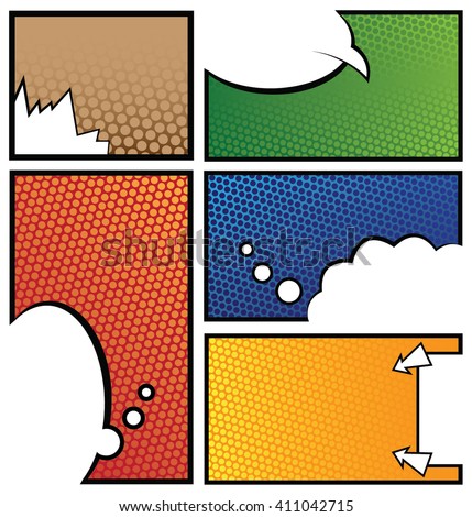 Colorful Comic Book Strip- Vector Image