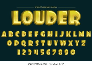 Colorful comic bubble curves art typography font design