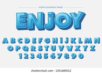 Colorful comic bubble curves art typography font design