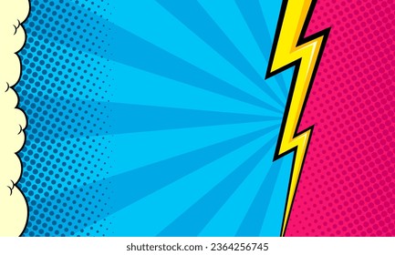 Colorful comic cartoon blank background