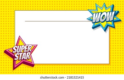 Colorful comic cartoon frame border 