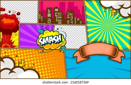Fondo de la página de dibujos animados coloridos