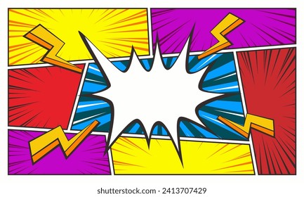 Colorful comic cartoon scene abstract art background
