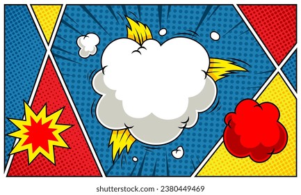 Farbige Comic-Cartoon mit Sprechblase, Hintergrund-Design