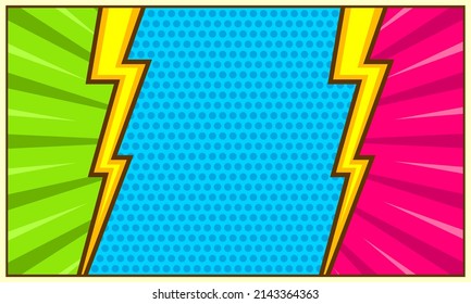 Dibujo cómico colorido con trueno