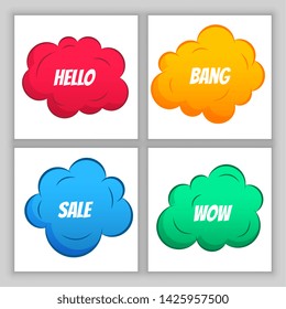 colorful comic clouds background design