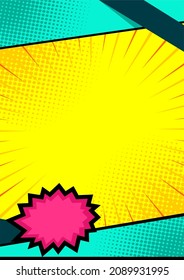 Colorful comic cover background template