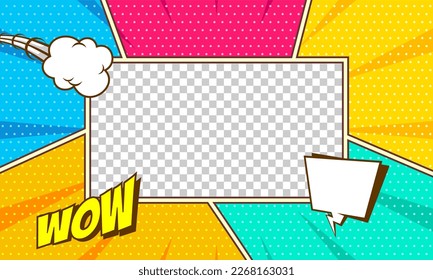 Colorful comic frame background template