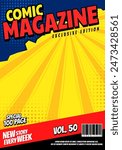 Colorful comic magazine cover template	
