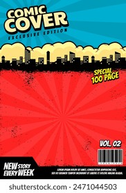 Colorful comic magazine cover template	