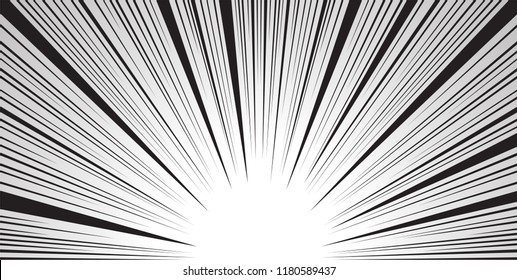 colorful Comic and manga books speed lines background. light explosion background. vector illustration design