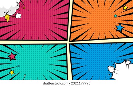 Colorful comic page background design