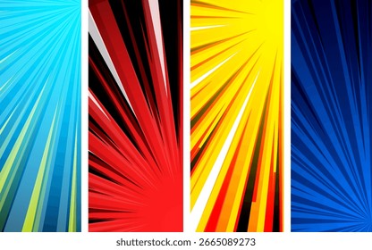 Farbiger Comic-Hintergrund im Pop-Art-Stil. Vektorgrafik.