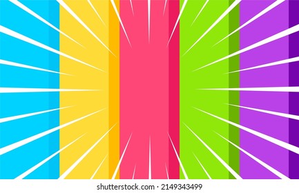 Colorful comic page background template