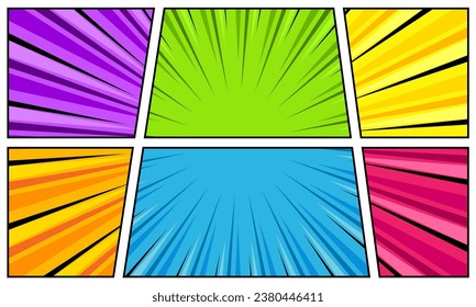 Diseño de fondo colorido de la página de historietas