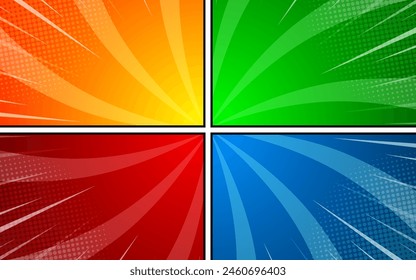 Colorful comic pop art background template