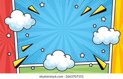 Colorful comic pop art background