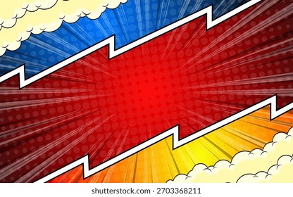 Fondo colorido del arte pop del cómic en estilo retro