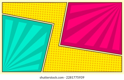 Colorful comic pop art scene page background