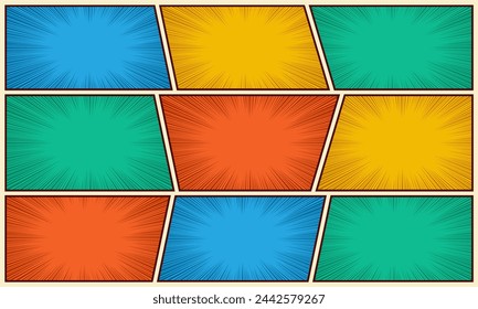 Colorful comic pop art set background