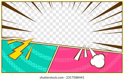 Colorful comic pop art thumbnail template background