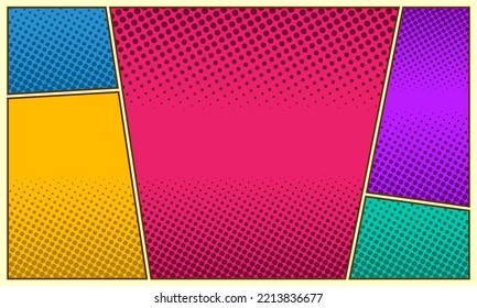 Colorful comic scene background design