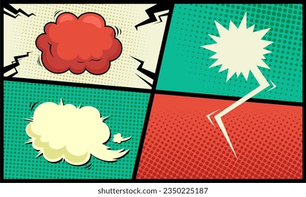 Colorful comic scene cartoon background template