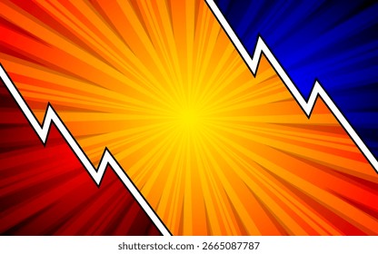 Fundo colorido da página de cena de quadrinhos.