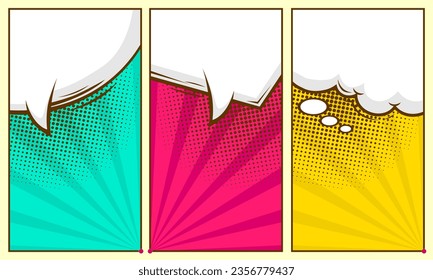 Colorful comic scene set background design