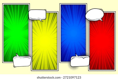 Colorful comic scene set background design.