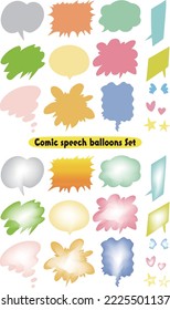 Colorful comic speech balloons set