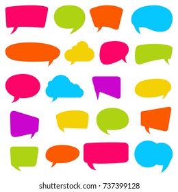 colorful comic speech bubble and dialog set