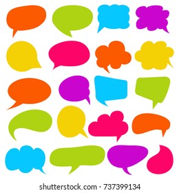 colorful comic speech bubble and dialogue set