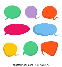 colorful comic speech bubble set
