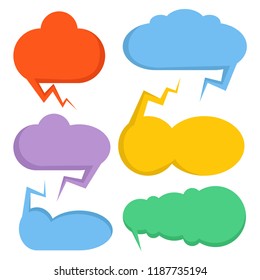 colorful comic speech bubble set