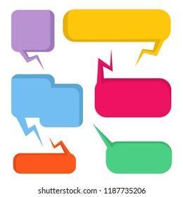 colorful comic speech bubble set