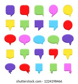 colorful comic speech bubble set