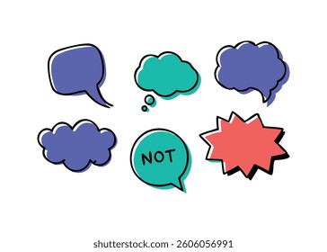 Colorful Comic Speech Bubbles Set for Design