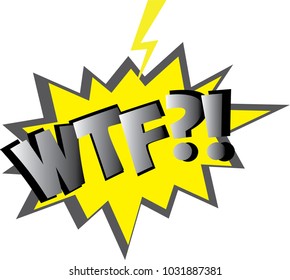 colorful comic speech bubbles wtf vector illustration